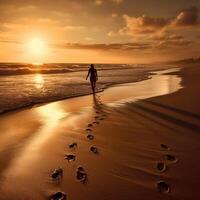 Footprints in the Sand - Love on the Beach - photo