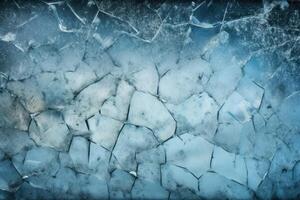 Illustration of a shattered or broken glass surface with cracks and fractures created with technology photo