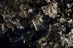 nteresting abstract background with ice close-up on a frozen puddle photo