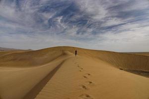 summer desert landscape on a warm sunny day from Maspalomas dunes on the Spanish island of Gran Canaria photo