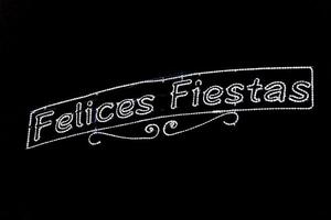 letras brillante neón en un negro antecedentes para fiesta en Español foto