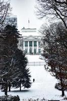 winter view of Belweder Palace in Warsaw in Poland, frosty winter snow day photo