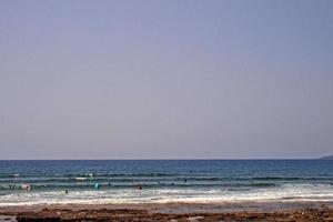 summer landscape with beach and ocean on the canary island  spain photo