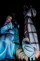 Spain's largest nativity scene in Alicante at night photo