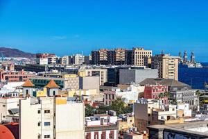 original cabeza de el Español ciudad, el capital de gran Canarias, las palmas, desde un Estar atento punto a vistoso casas foto