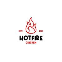 Vector fire chicken logo design concept illustration idea