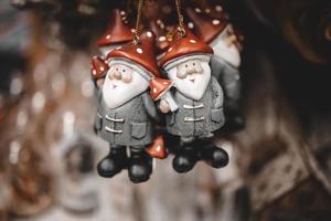 bauble christmas decoration santa claus background closeup photo