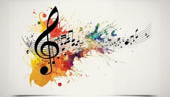 Colorful abstract musical notes, photo