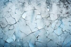 Illustration of a cracked glass wall with broken shards created with technology photo