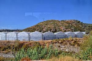 single lonely white houses by the Turkish highs in the mountains photo