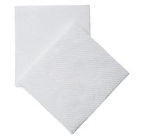 Two folded pieces of white tissue paper or napkin in stack tidily prepared for use in toilet or restroom isolated on white background with clipping path photo