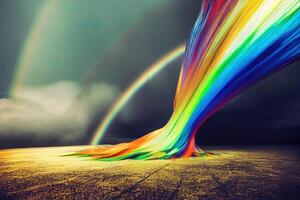 illustration of a rainbow tornado photo