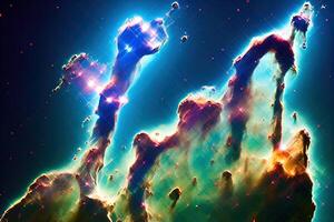 illustration pillars of creation in the universe photo