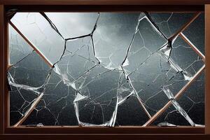 illustration window pane broken glass photo