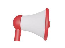 White red megaphone. 3d render. photo