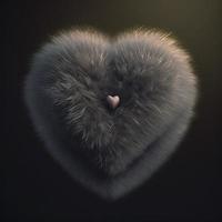 Cute fluffy heart. AI render. photo