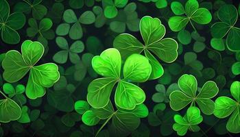 Clover background for St. Patrick Day. Ai render. photo