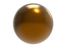 Brass metal sphere. 3D render. photo