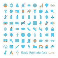 flat User Interface Icons. Basic UI Icon Set vector