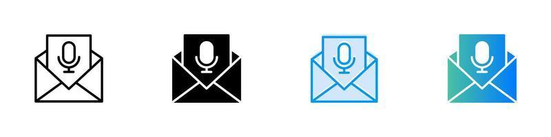 voice message icon. vector illustration of voice message in various styles