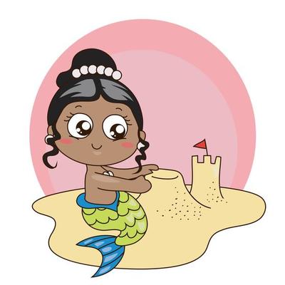 Cute Cartoon Mermaid Coloring Book Little Stock Vector (Royalty Free)  1928243714