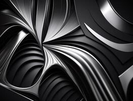 Lines and folds of fabric in dark metallic tones created with technology photo