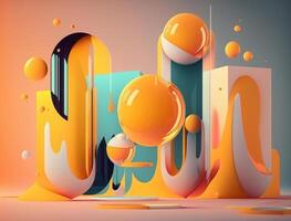 Abstract image featuring a combination of organic and geometric shapes dynamic and energetic background created with technology photo