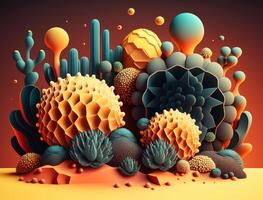 Abstract image featuring a combination of organic and geometric shapes dynamic and energetic background created with technology photo