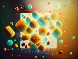 Colorful abstract geometric background with dot shapes pointillism style created with technology photo