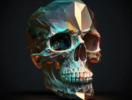 Bismuth skull created with technology photo