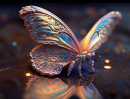 Abstract fantasy colorful butterfly background created with technology photo