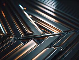 Modern technology abstract texture with diagonal metallic lines created with technology photo