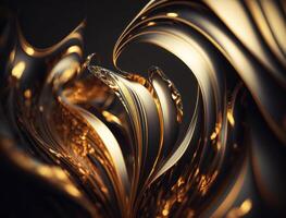 A metallic abstract wavy liquid background technology photo