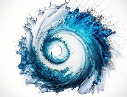 Radial spiral water splash background created with technology photo