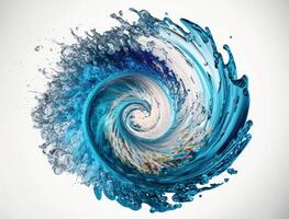 Radial spiral water splash background created with technology photo