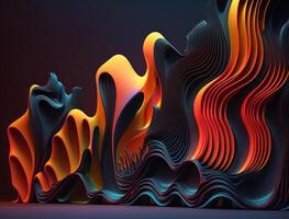 Modern colorful wave stripes pattern background created with technology photo