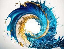 Radial spiral water splash background created with technology photo