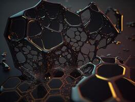 Dark black abstract background An abstract image featuring organic shapes and lines that intersect and overlap created with technology photo