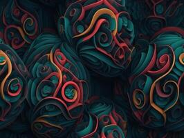 Dark abstract geometric grid pattern Seamless background created with technology photo