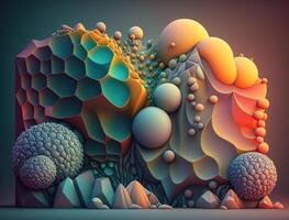 Abstract image featuring a combination of organic and geometric shapes dynamic and energetic background created with technology photo