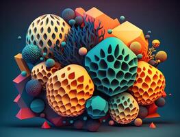 Abstract image featuring a combination of organic and geometric shapes dynamic and energetic background created with technology photo