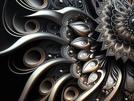 Fractal mandala Sacred geometry background created with technology photo
