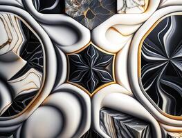 Marble stone texture background material with elements of semi-precious stones and gold created with technology photo