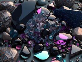 Abstract background with flowing shapes and organic patterns in amethyst photo