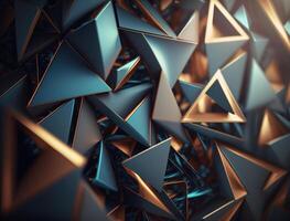 Futuristic triangles background Abstract geometric pattern created with technology photo