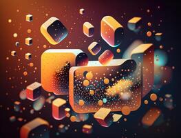 Colorful abstract geometric background with dot shapes pointillism style created with technology photo