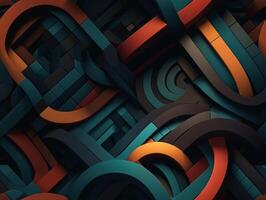 Dark abstract geometric grid pattern Seamless background created with technology photo