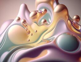 Light pastel colors fluid wavy liquid abstract background created with technology photo