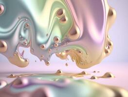 Light pastel colors fluid wavy liquid abstract background created with technology photo