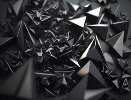 Futuristic abstract pyramid geometric background created with technology photo